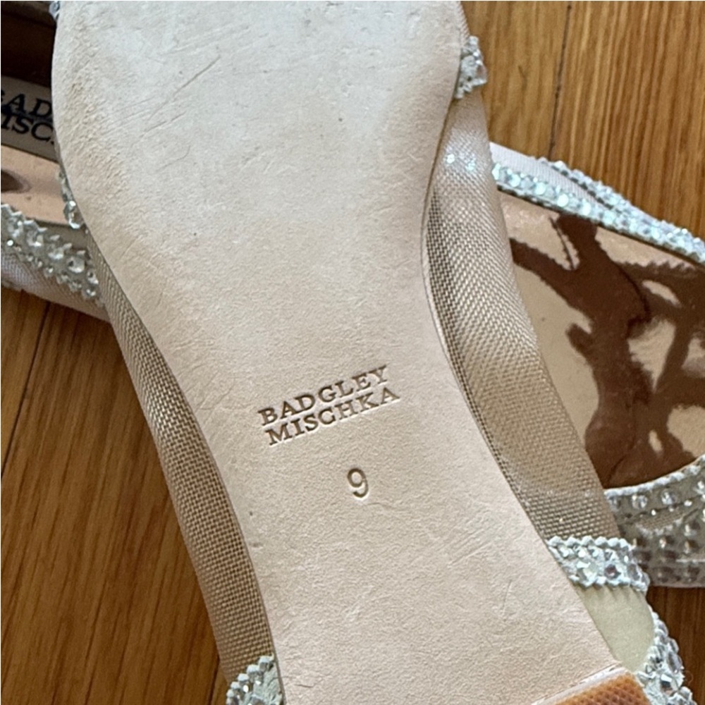 Badgley Mischka Crystal Embellished Flats - Cream - Picture 3 of 3